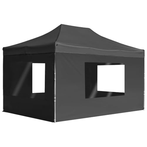 Profi Partyzelt faltbar mit Wänden Aluminium 4,5x3m Anthrazit von LLEZKBR