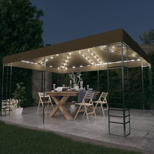 Rasen & Garten - Outdoor Wohnen - Outdoor Strukturen - Vordächer & Pavillons - Pavillon mit LED-Lichterkette 3x4m Taupe von LLEZKBR
