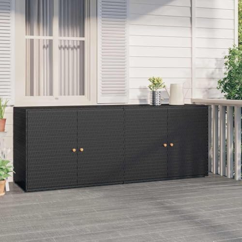 Schränke & Aufbewahrungsschränke & Schließfächer - Garten Aufbewahrungsschrank Schwarz 198x55,5x80 cm Polyrattan Schränke & Aufbewahrungsschränke & Schließfächer - Garten Aufbewahrungsschrank Schwarz 198x55,5x80 cm Polyrattan von LLEZKBR