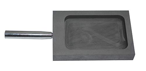 LLF Gold-Silber-Graphit-Barrenform, Tiegel zum Schmelzen, Gießen, Verfeinern mit Metallstange (1 kg (flach)) von LLF