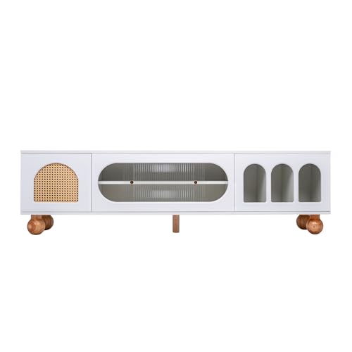 LLGWGL TV Schrank Lowboard Stehend Fernsehtisch Moderner Möbel mit 2 Türen Schublade Regal Stauraum für Wohnzimmer Schlafzimmer Esszimmer von LLGWGL