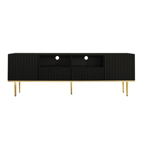 LLGWGL TV Schrank Lowboard Stehend Fernsehtisch Moderner Möbel mit 2 Türen Zwei Schubladen Stauraum Anzeige für Wohnzimmer Schlafzimmer Esszimmer von LLGWGL