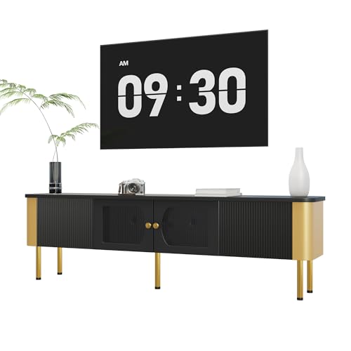 LLGWGL TV Schrank Lowboard Stehend Fernsehtisch Moderner Möbel mit 2 Türen Zwei Schubladen Stauraum für Wohnzimmer Schlafzimmer Esszimmer von LLGWGL