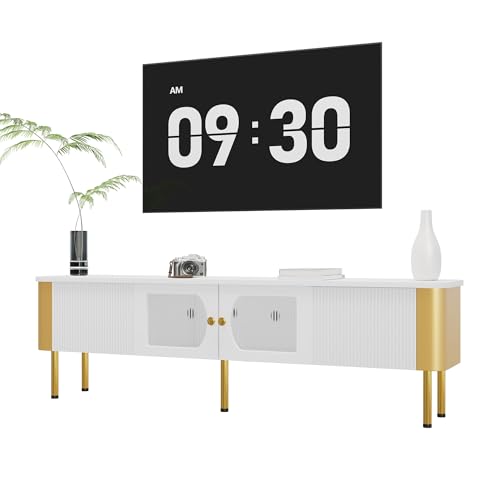 LLGWGL TV Schrank Lowboard Stehend Fernsehtisch Moderner Möbel mit 2 Türen Zwei Schubladen Stauraum für Wohnzimmer Schlafzimmer Esszimmer von LLGWGL