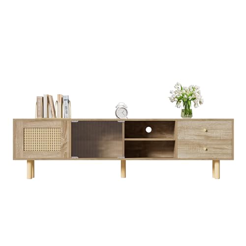 LLGWGL TV Schrank Lowboard Stehend Fernsehtisch Moderner Möbel mit Türe Zwei schubladen Regal Stauraum für Wohnzimmer Schlafzimmer Esszimmer von LLGWGL