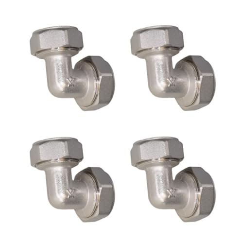 4 Stück Druckluftleitungsrohrbogen 90 Grad Metall Rohrverschraubung Adapter Ersatz Rohrgelenk für 3/4 Zoll Schläuche Kompressionsluftleitung Rohrbogen von LLHCF