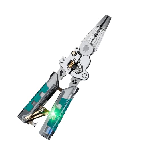 9-in-1 Abisolierzange mit Stromtester, Kabelschneider, Zange, Crimpzange, Mehrzweck-Elektriker für Zuhause, tragbarer Elektriker mit Messfähigkeit von LLHCF