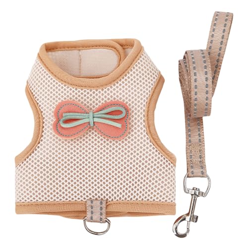Atmungsaktives Kaninchengeschirr und Leine, Set mit verstellbarer Größe für sichere Outdoor-Aktivitäten, Traktionsseil für kleine Tiere, verstellbares Geschirr für kleine Haustiere von LLHCF