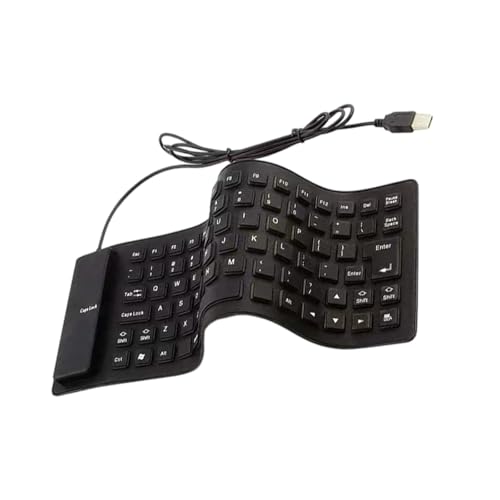 Flexible, aufrollbare Silikon-Tastaturen, 85 Tasten, USB-Kabel, staubdicht, geräuschlos für PC und Laptop Flexible, aufrollbare Silikon-Tastaturen, 85 Tasten, USB-Kabel, staubdicht, geräuschlos für PC und Laptop von LLHCF