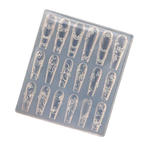 Flexibles Silikon für Nagelkunst mit Schmetterlings- und Blumen-Designs, Wohnaccessoire für kreative Projekte, wiederverwendbar von LLHCF