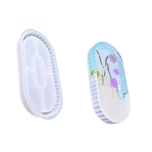Harzplattenformen zur Herstellung von Schmucktablett, ovale/runde Form, Silikonformen für Epoxidhalter, ovale Silikonform Harzplattenformen zur Herstellung von Schmucktablett, ovale/runde Form, Silikonformen für Epoxidhalter, ovale Silikonform von LLHCF