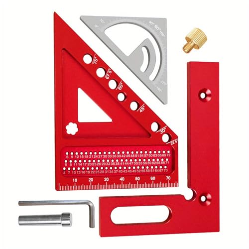 Kombinationswinkel-Set aus Flugzeug-Aluminium, geeignet für Holzbearbeitung, genaue Winkel und gerade Kantenmessungen, Doppelzweck-Winkel-Lineal mit gerader Kante Kombinationswinkel-Set aus Flugzeug-Aluminium, geeignet für Holzbearbeitung, genaue Winkel und gerade Kantenmessungen, Doppelzweck-Winkel-Lineal mit gerader Kante von LLHCF