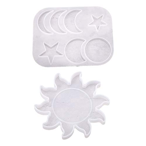 Kristall-Epoxidharz-Form, Sterne, Mond für Sonne, Mondanhänger, Silikon, handgefertigt, dekorativ, Schmuck, Silikonform Kristall-Epoxidharz-Form, Sterne, Mond für Sonne, Mondanhänger, Silikon, handgefertigt, dekorativ, Schmuck, Silikonform von LLHCF