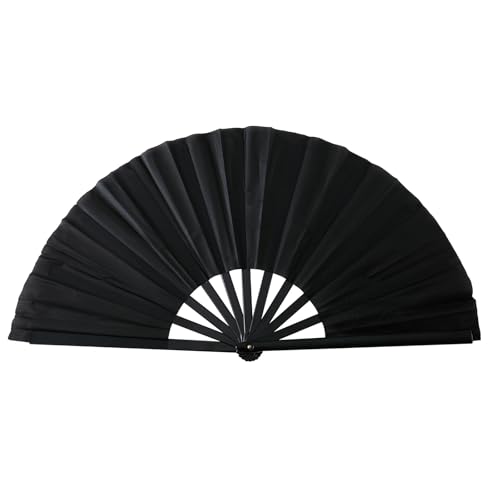 KungFu Faltbarer Handventilator mit schwarzen Rippen, für Festivals, Aufführungen und künstlerische Präsentationen, künstlerischer Display-Ventilator, 25,4 cm von LLHCF