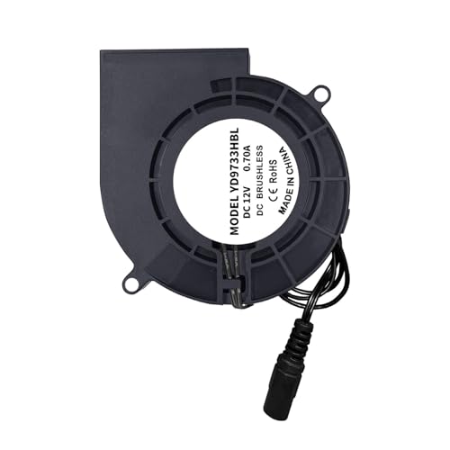 LLHCF Bürstenloser Mehrzweck-Gebläseventilator, 12 V, 97 mm, Kugellager, Zentrifugal, für Grill, Kamin, Holzofen, Belüftung, bürstenloses Kugellager von LLHCF