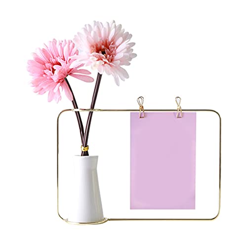 LLHCF For Creative Iron Line Flower Pot Plant Vase Stand Postcard Clip Holder Home Decoration Photo Display Frame For Home Des von LLHCF