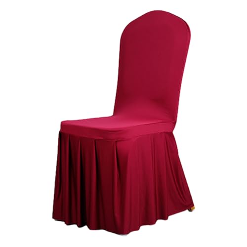 LLHCF Hochzeitsstuhl für Esszimmer, Stretch-Stuhl mit Rock, abnehmbarer Stuhlbezug für Küche, Hotel von LLHCF