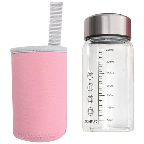 LLHCF Klares abgestuftes Trinkglas, Unisex-Design, robuste, hitzebeständige Materialien, direktes Getränk, tragbar, für Büro, Fitnessstudio, tragbare Glas-Wasserflasche LLHCF Klares abgestuftes Trinkglas, Unisex-Design, robuste, hitzebeständige Materialien, direktes Getränk, tragbar, für Büro, Fitnessstudio, tragbare Glas-Wasserflasche von LLHCF