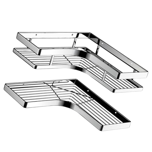 LLHCF Praktisches Duschregal ohne Bohren, Installation mit Halterungen und Haken, Wohnaccessoire für Bad oder Küche, rostfreie Duschorganisatoren von LLHCF