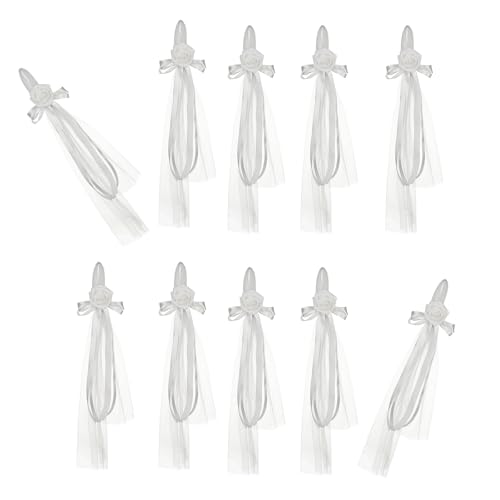 LLHCF Stuhlschleifen, Raffhalter, Netz, Zeremonie, Dekoration, elastisch, für Hochzeit und Veranstaltungen, Feiern, Weiß / Gelb, 10 Stück von LLHCF