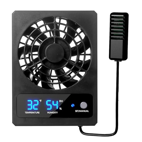 LLHCF Terrarien Ventilator Hängende Kühler Terrarien Kühlung mit LED Temperaturanzeige Reptilien Tanks Luftkühler Gerät Amphibien Temperaturkontrolle LLHCF Terrarien Ventilator Hängende Kühler Terrarien Kühlung mit LED Temperaturanzeige Reptilien Tanks Luftkühler Gerät Amphibien Temperaturkontrolle von LLHCF