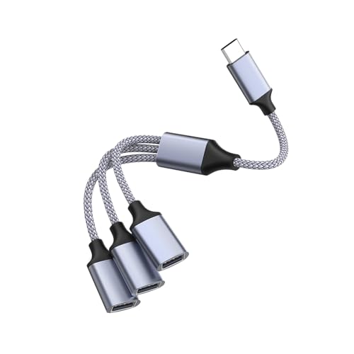 LLHCF Typ-C-Splitterkabel, Typ C-Stecker auf 3 USB-2.0-Buchsen, Verlängerungskabel, USB-C-Anschluss, Hubs, Daten- und Ladestrom-Split-Adapter LLHCF Typ-C-Splitterkabel, Typ C-Stecker auf 3 USB-2.0-Buchsen, Verlängerungskabel, USB-C-Anschluss, Hubs, Daten- und Ladestrom-Split-Adapter von LLHCF