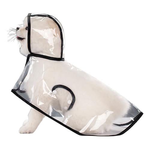 Leichte Regenbekleidung für kleine bis große Hunde, Ponchos, Kapuzenpullover, Haustier-Regenbekleidung mit Hut, Haustier-Regenmäntel von LLHCF