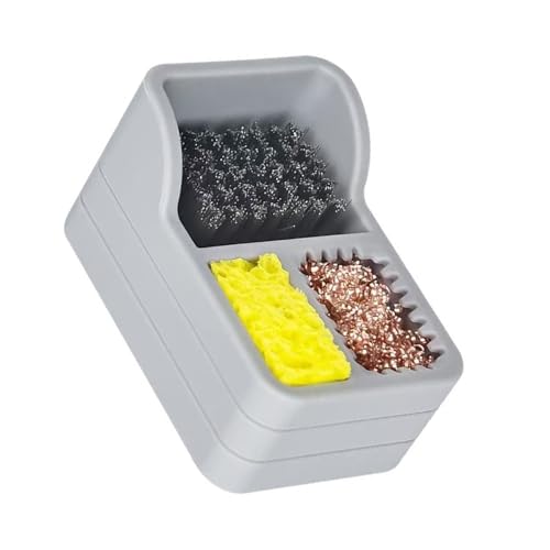 Lötzinn Abfall Management Box 3in1 Lötspitzenreiniger Dose Dross Auffangbox Messingdraht Stahlbürste Silikonhalter Löthalter von LLHCF