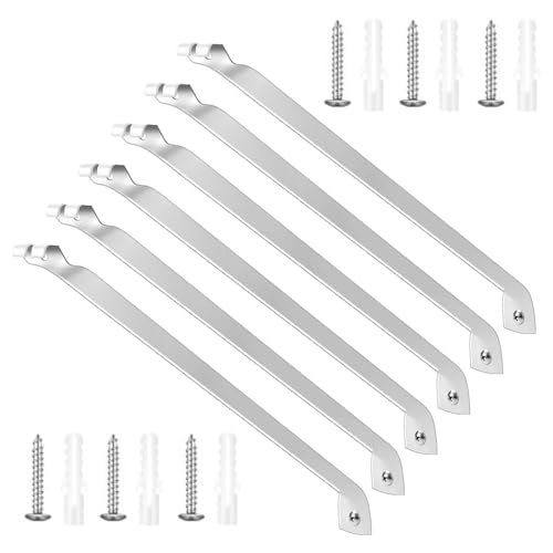 Set mit 6 Mehrzweck-Schrank-Draht-Regalhalterungen, 43,2 cm, stabiler Edelstahl, mit Montagematerial, Wandregal Set mit 6 Mehrzweck-Schrank-Draht-Regalhalterungen, 43,2 cm, stabiler Edelstahl, mit Montagematerial, Wandregal von LLHCF