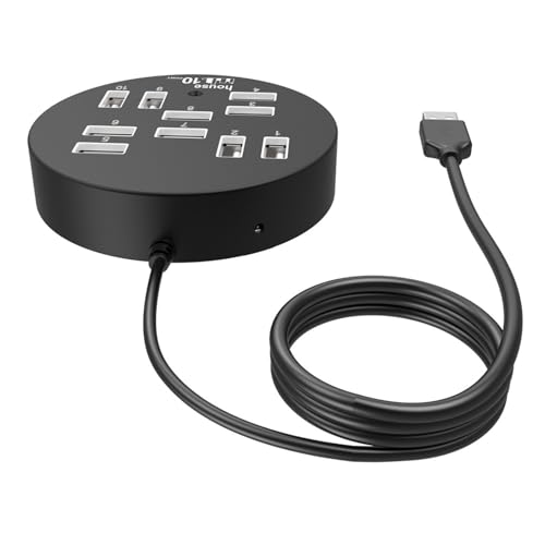 USB-2.0-Adapter, 10 Anschlüsse, kreisförmige Erweiterungs-Ladestation für Büro und Unterhaltung, mehrere Anschlüsse USB-2.0-Adapter, 10 Anschlüsse, kreisförmige Erweiterungs-Ladestation für Büro und Unterhaltung, mehrere Anschlüsse von LLHCF