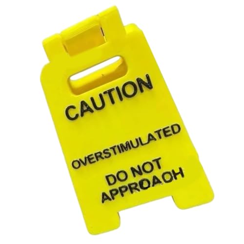 Warnschild Büro Schreibtisch Dekoration Lustig Overstimulated Do Not Approach Büro Dekoration Zubehör Overstimulated von LLHCF