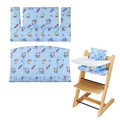 LLHQAMT for Stokke Hochstuhlkissen, weich und bequem für Tripp Trapp Hochstuhlkissen, für Tripp Trapp Kissen Set Macht es sicherer und bequemer für Baby zu sitzen (Blaues Weltraummuster) von LLHQAMT