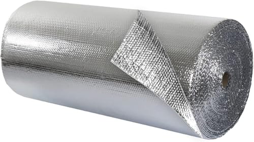 Heizkörper Reflexionsfolie, Isolierfolie Heizung, Aluminiumfolie Blasenfolie Isolierung Wärme reflektierend 5 mm dicker selbstklebender Save Energy Haushaltsbeschichtung(1 x 15m (3.28 x 49.2ft)) von LLHTTDMBDFC