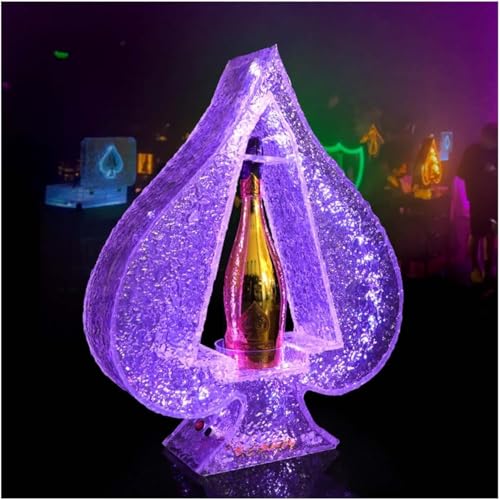 LLHTTDMBDFC Champagner-VIP-Flaschenpräsentator, LED Ace of Spade Champagnerflasche Presenter Sieben Farbe Lichteffekte Flasche Service Wunderkerzen for zu Hause von LLHTTDMBDFC