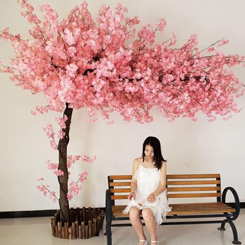 LLHTTDMBDFC Künstliche Kirschblütenbäume, Gefälschte verschlüsseln Blumen wünschen Kirschblüte Baum Pfirsich Blume Seide Blume Shopping Mall Dekor Künstlicher Kirschbaum,(1.2x0.8m/3.9x2.6ft) von LLHTTDMBDFC