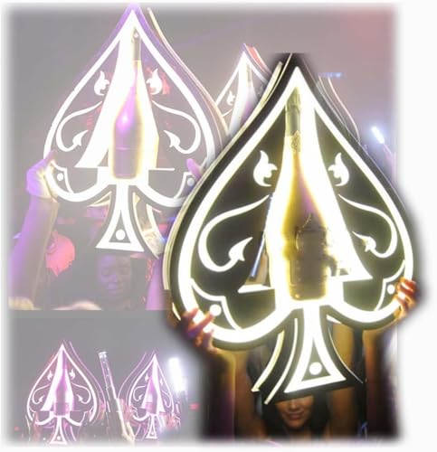 LLHTTDMBDFC Leuchtendes Weinflaschendisplay, LED-Ace of Spade Champagnerflaschen-Präsenter, Weinregal for Servieren von Feuerwerk, leuchtet im Dunkeln von LLHTTDMBDFC