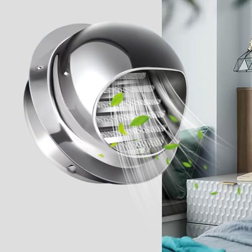LLHTTDMBDFC Lüftungsgitter, Wetterschutzgitter, Air Vent Abdeckung Halbkugelförmigen Vents Outlet Externe Extractor for Outdoor Silber(70mm) von LLHTTDMBDFC