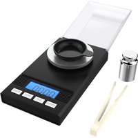 0,001 g/50 g Elektronische Küchenwaage, Mini-Präzisionswaage, LCD-Display, Schmuckwaage mit Pinzette und Wiegeplattform von LLING