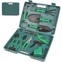 10-teiliges Gartenwerkzeug-Set, rostfreie Schaufel und Gartenschere für die Gartenarbeit im Freien, Egge, Wassersprüher und robuste von LLING