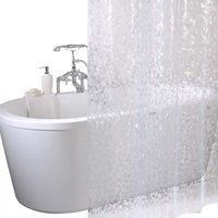 100 % wasserdichter EVA-Duschvorhang, schimmel- und fäulnisresistenter Badezimmervorhang mit Vorhanghaken, 180 x 180 cm (71 x 71 Zoll) von LLING