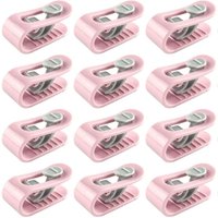 12 Stück Bettbezug-Clips, Bettbezug-Greifer, Bettlaken-Clips, stiftlose, rutschfeste Verschlüsse, Bettzubehör (Pink) von LLING
