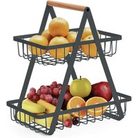 2-stöckiger Obstkorb - Gemüsekorb Brotkorb - Dunkelgrau von LLING