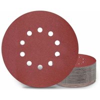 225 mm Schleifscheiben, 25 Stück, Körnung P180, 10 Löcher, runde Schleifpads, für Langhalsschleifer, Trockenbauschleifer und Giraffenschleifen von LLING
