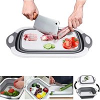 3-in-1-Multifunktions-Klappschneidebrett, tragbares Schneidebrett für Obst und Gemüse, für Reisen und Camping, Grau von LLING