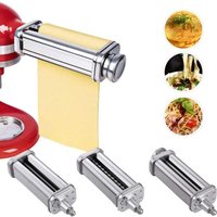 3-in-1-Set Nudelmaschinen-Aufsatz, 3-teilig, Nudelrolle und Schneidwerkzeug für KA-Standmixer, Edelstahl-Nudelmaschinen-Aufsatz 3-in-1-Set Nudelmaschinen-Aufsatz, 3-teilig, Nudelrolle und Schneidwerkzeug für KA-Standmixer, Edelstahl-Nudelmaschinen-Aufsatz von LLING