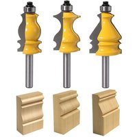 3-teiliges Fräser-Set für architektonische Formen, 8-mm-Schaft, Holzfräser, Holzfräser, Schubladen-Schnitzmesser, Tischlerwerkzeuge, Fräser von LLING
