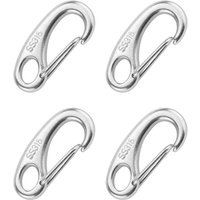 4 Stück 2"/50 mm 316 Edelstahl Federkarabinerhaken Karabiner Multifunktionaler Fahnenmast Fahnenmast Befestigungsmaterial mit Seil 4 Stück 2"/50 mm 316 Edelstahl Federkarabinerhaken Karabiner Multifunktionaler Fahnenmast Fahnenmast Befestigungsmaterial mit Seil von LLING