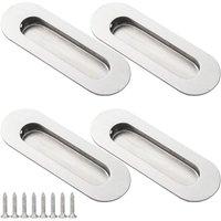 4 Stück Schiebetürgriffe, ovaler Muschelgriff, Muschelgriff, Edelstahl-Türgriff mit Schrauben für Schiebeschranktüren, Silber 4 Stück Schiebetürgriffe, ovaler Muschelgriff, Muschelgriff, Edelstahl-Türgriff mit Schrauben für Schiebeschranktüren, Silber von LLING