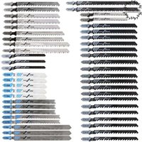 48 HCS/HSS-Stichsägeblätter mit T-Schaft und Etui zum Schneiden von Holz, Kunststoff und Metall von LLING