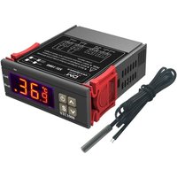 AC 110V-220V Temperaturregler, STC-1000 Multifunktions-Digitalthermostat mit Temperatursonde, Celsius- und Fahrenheit-Anzeige, Heizen/Kühlen von LLING